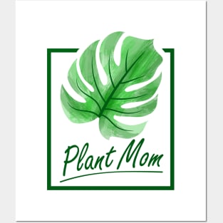 Funny Plant Mom with Monstera Leaf Posters and Art